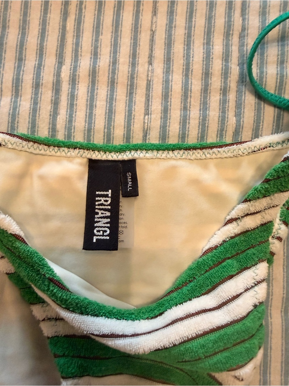triangl Green and White Striped Bikini - Picture 5 of 6